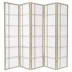 6 ft. Tall Double Cross Shoji Screen - Special Edition - (5 Panels)