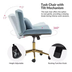 Nigel Modern Flannel Office Chair with Tilt and Adjustable Height Mecha|HULALA HOME