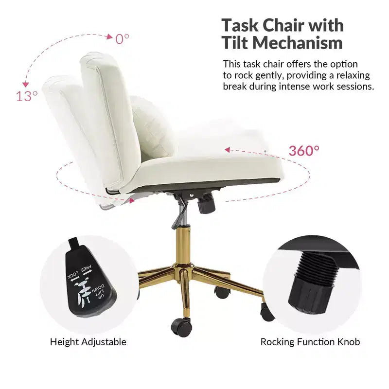 Nigel Modern Flannel Office Chair with Tilt and Adjustable Height Mecha|HULALA HOME