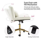Nigel Modern Flannel Office Chair with Tilt and Adjustable Height Mecha|HULALA HOME