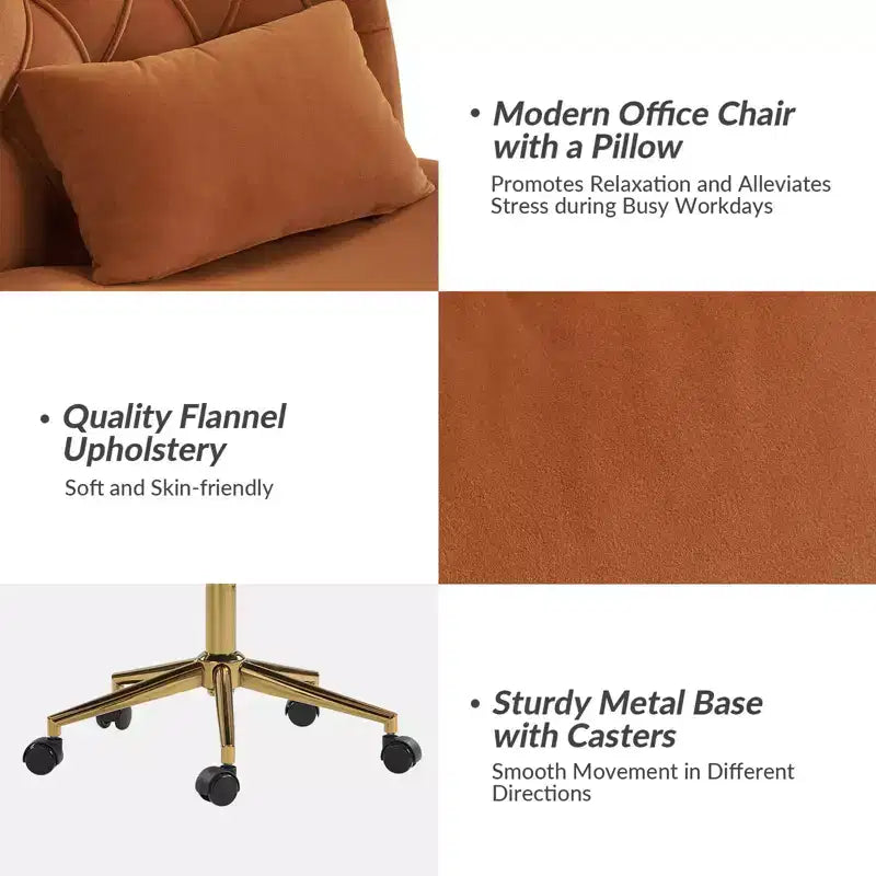Nigel Modern Flannel Office Chair with Tilt and Adjustable Height Mecha|HULALA HOME