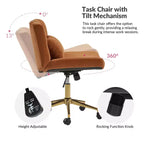 Nigel Modern Flannel Office Chair with Tilt and Adjustable Height Mecha|HULALA HOME
