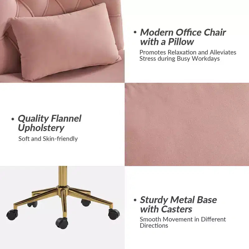 Nigel Modern Flannel Office Chair with Tilt and Adjustable Height Mecha|HULALA HOME