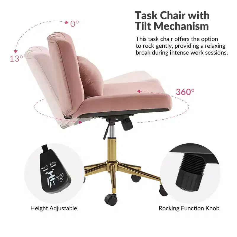 Nigel Modern Flannel Office Chair with Tilt and Adjustable Height Mecha|HULALA HOME