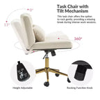 Nigel Modern Flannel Office Chair with Tilt and Adjustable Height Mecha|HULALA HOME