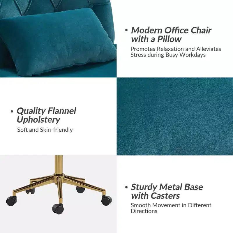 Nigel Modern Flannel Office Chair with Tilt and Adjustable Height Mecha|HULALA HOME