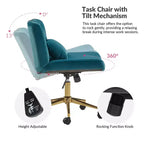 Nigel Modern Flannel Office Chair with Tilt and Adjustable Height Mecha|HULALA HOME