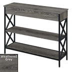 Consolle con 1 cassetto e ripiani aperti, telaio a X nero, 100 cm L x 30 cm P x 80 cm H