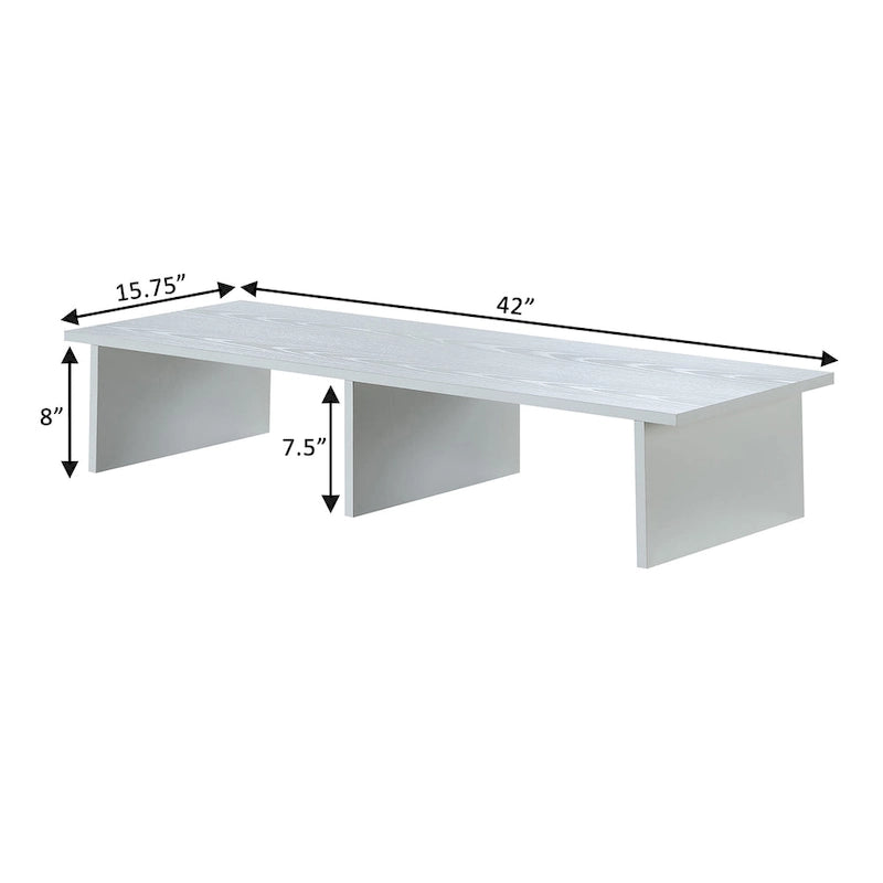 Alzatina per TV monitor, per TV fino a 46", truciolato con impiallacciatura melaminica, 42"L x 15,75"P x 8"H