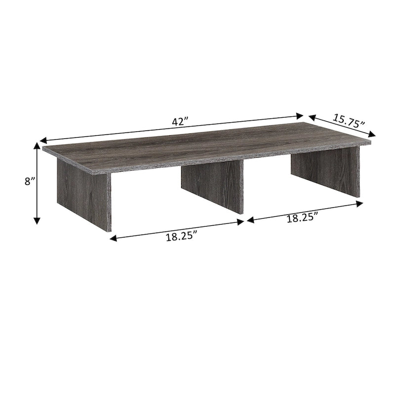 Alzatina per TV monitor, per TV fino a 46", truciolato con impiallacciatura melaminica, 42"L x 15,75"P x 8"H