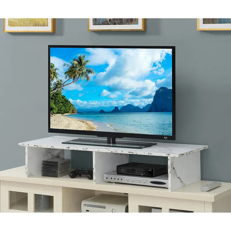 Alzatina per TV monitor, per TV fino a 46", truciolato con impiallacciatura melaminica, 42"L x 15,75"P x 8"H