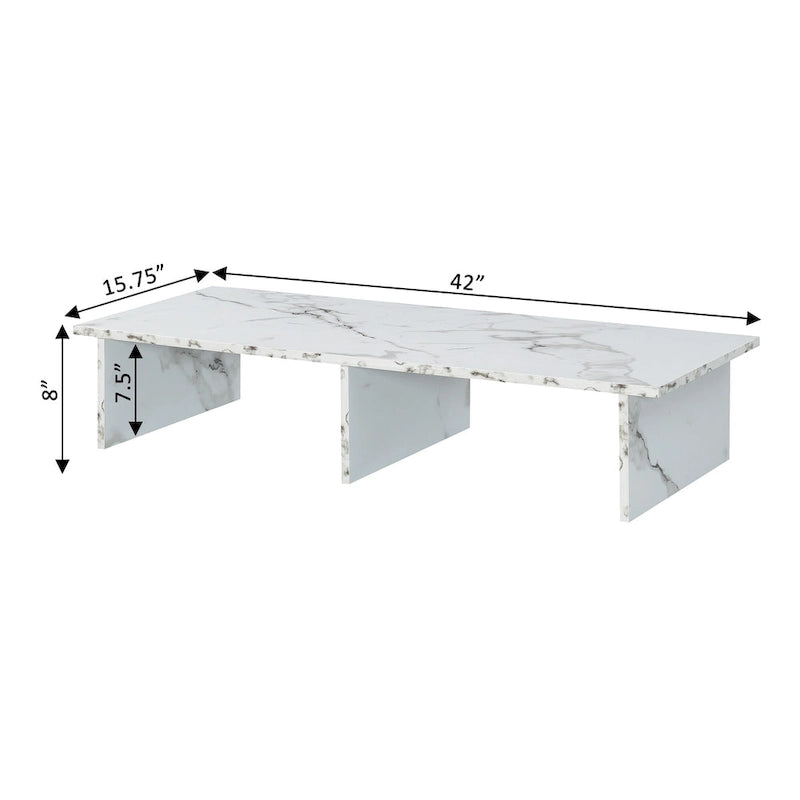 Alzatina per TV monitor, per TV fino a 46", truciolato con impiallacciatura melaminica, 42"L x 15,75"P x 8"H