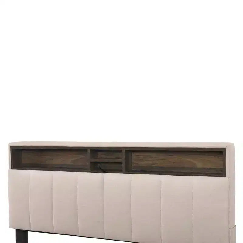 Full/Queen Size Upholstered Platform Bed with Storage Headboard, Twin Size Trundle, 2 Drawers and Sockets & USB Ports, 4L -ModernLuxe