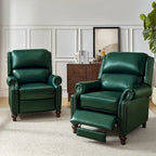 Poltrona reclinabile Gabriela Mid-Century Modern in vera pelle con finiture a borchie, set da 2 di HULALA HOME