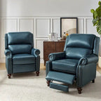 Poltrona reclinabile Gabriela Mid-Century Modern in vera pelle con finiture a borchie, set da 2 di HULALA HOME