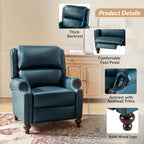 Poltrona reclinabile Gabriela Mid-Century Modern in vera pelle con finiture a borchie, set da 2 di HULALA HOME