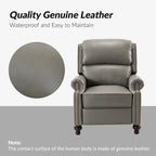 Poltrona reclinabile Gabriela Mid-Century Modern in vera pelle con finiture a borchie, set da 2 di HULALA HOME