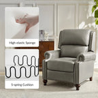Poltrona reclinabile Gabriela Mid-Century Modern in vera pelle con finiture a borchie, set da 2 di HULALA HOME