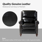 Poltrona reclinabile Gabriela Mid-Century Modern in vera pelle con finiture a borchie, set da 2 di HULALA HOME