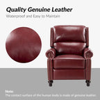 Poltrona reclinabile Gabriela Mid-Century Modern in vera pelle con finiture a borchie, set da 2 di HULALA HOME