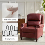 Poltrona reclinabile Gabriela Mid-Century Modern in vera pelle con finiture a borchie, set da 2 di HULALA HOME
