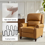 Poltrona reclinabile Gabriela Mid-Century Modern in vera pelle con finiture a borchie, set da 2 di HULALA HOME