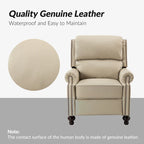 Poltrona reclinabile Gabriela Mid-Century Modern in vera pelle con finiture a borchie, set da 2 di HULALA HOME