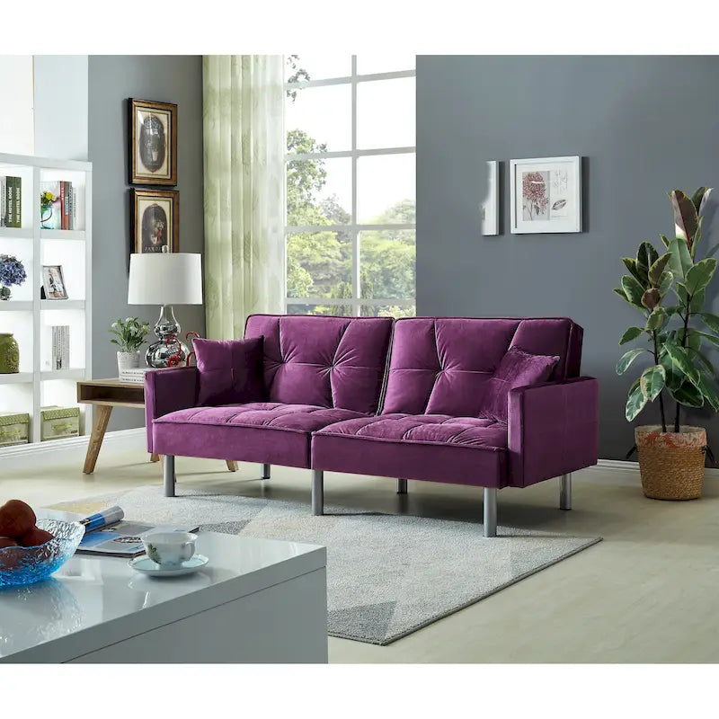 75.6 Divano letto convertibile in velluto Lovely Futon Love Seats