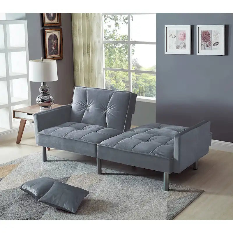 75.6 Divano letto convertibile in velluto Lovely Futon Love Seats