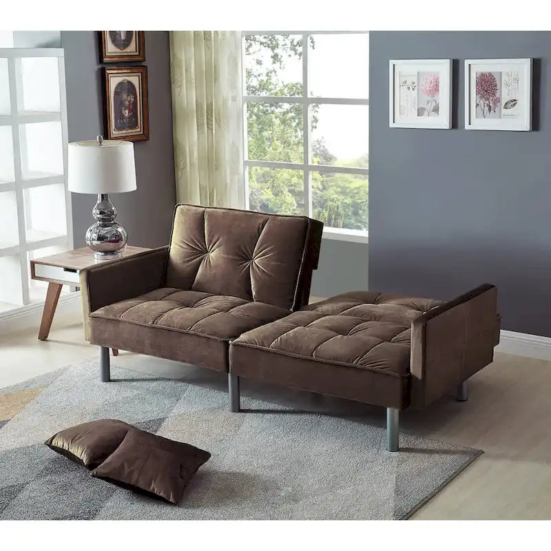 75.6 Divano letto convertibile in velluto Lovely Futon Love Seats