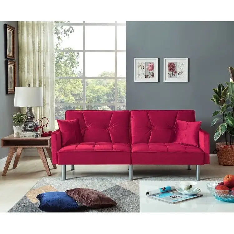 75.6 Divano letto convertibile in velluto Lovely Futon Love Seats
