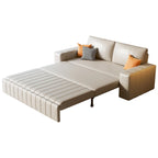 Divanetto Moderno Imbottito con Funzione Letto, Vano Contenitore Sottosedile e Cuscini in Schiuma ad Alta Resilienza