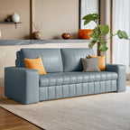 Divanetto Moderno Imbottito con Funzione Letto, Vano Contenitore Sottosedile e Cuscini in Schiuma ad Alta Resilienza