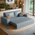 Divanetto Moderno Imbottito con Funzione Letto, Vano Contenitore Sottosedile e Cuscini in Schiuma ad Alta Resilienza