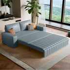 Divanetto Moderno Imbottito con Funzione Letto, Vano Contenitore Sottosedile e Cuscini in Schiuma ad Alta Resilienza
