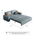 Divanetto Moderno Imbottito con Funzione Letto, Vano Contenitore Sottosedile e Cuscini in Schiuma ad Alta Resilienza