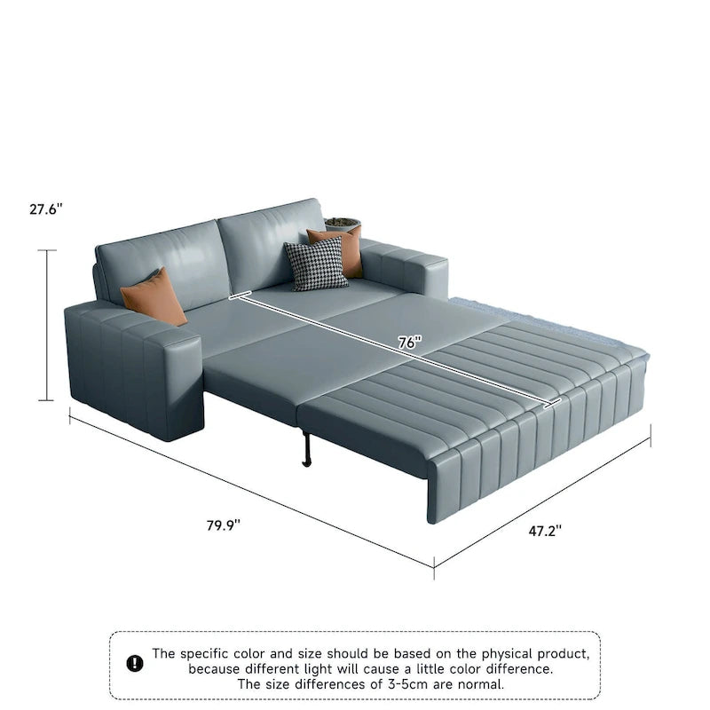 Divanetto Moderno Imbottito con Funzione Letto, Vano Contenitore Sottosedile e Cuscini in Schiuma ad Alta Resilienza