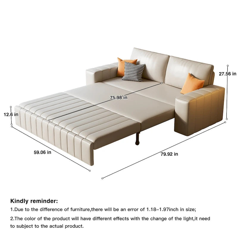 Divanetto Moderno Imbottito con Funzione Letto, Vano Contenitore Sottosedile e Cuscini in Schiuma ad Alta Resilienza