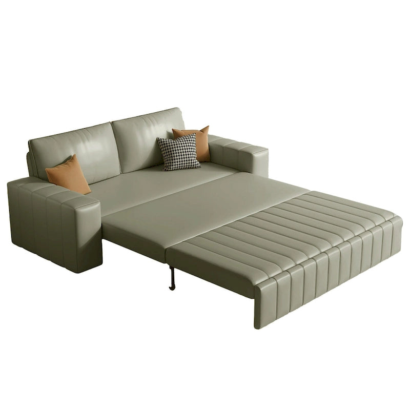 Divanetto Moderno Imbottito con Funzione Letto, Vano Contenitore Sottosedile e Cuscini in Schiuma ad Alta Resilienza