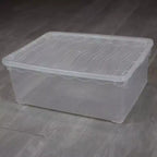 Basicwise Clear Shoe Storage Boxes with Lids - Stackable Plastic Organizer Bin for Closet, Sneaker Storage, Accessories - Shatterproof, Secure-Fit