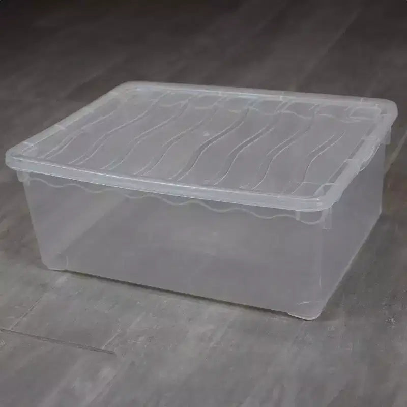 Basicwise Clear Shoe Storage Boxes with Lids - Stackable Plastic Organizer Bin for Closet, Sneaker Storage, Accessories - Shatterproof, Secure-Fit