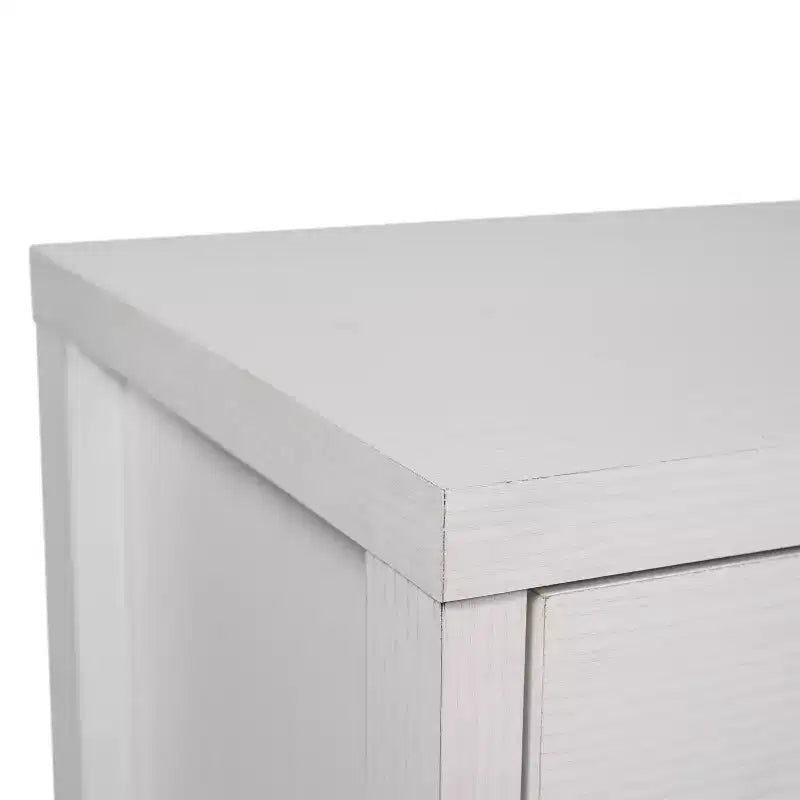 Merrick Lane Three-Drawer Engineered Wood Buffet Sideboard Cabinet with Three Tempered Glass Cabinet Doors for Dining Room/Kitchen