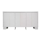 Merrick Lane Three-Drawer Engineered Wood Buffet Sideboard Cabinet with Three Tempered Glass Cabinet Doors for Dining Room/Kitchen