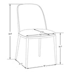 LeisureMod Tule Modern Dining Chair Set of 2 with PU Leather, Velvet, or Suede Seat and White Steel Frame  Kitchen, Dining Room, Home, Cafe, Seating