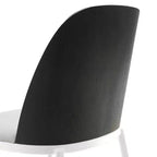 LeisureMod Tule Modern Dining Chair Set of 2 with PU Leather, Velvet, or Suede Seat and White Steel Frame  Kitchen, Dining Room, Home, Cafe, Seating