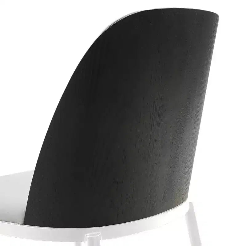 LeisureMod Tule Modern Dining Chair Set of 2 with PU Leather, Velvet, or Suede Seat and White Steel Frame  Kitchen, Dining Room, Home, Cafe, Seating