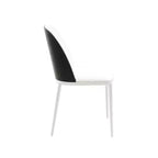 LeisureMod Tule Modern Dining Chair Set of 2 with PU Leather, Velvet, or Suede Seat and White Steel Frame  Kitchen, Dining Room, Home, Cafe, Seating