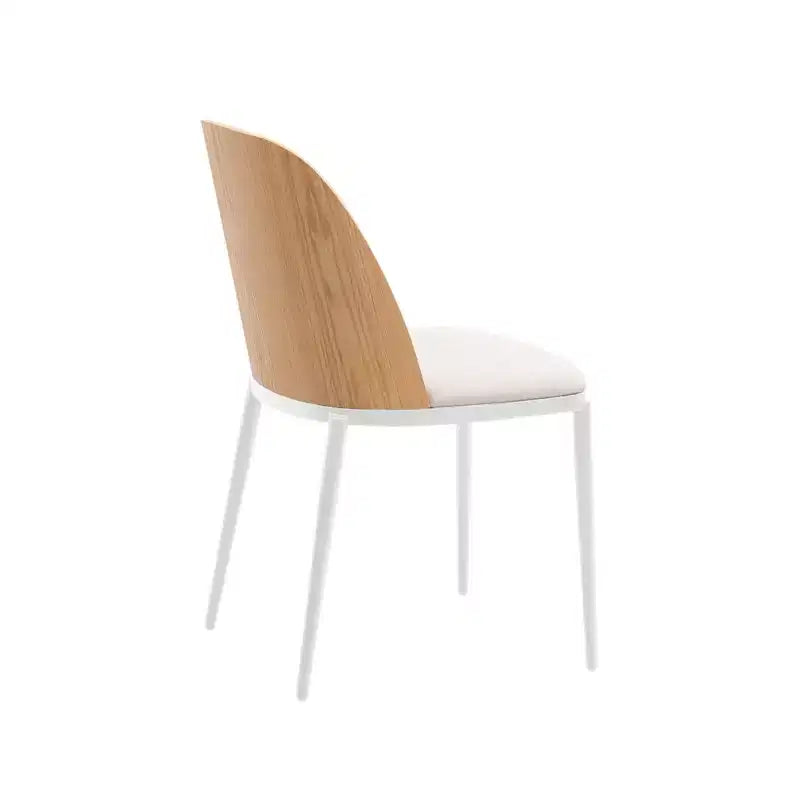 LeisureMod Tule Modern Dining Chair Set of 2 with PU Leather, Velvet, or Suede Seat and White Steel Frame  Kitchen, Dining Room, Home, Cafe, Seating