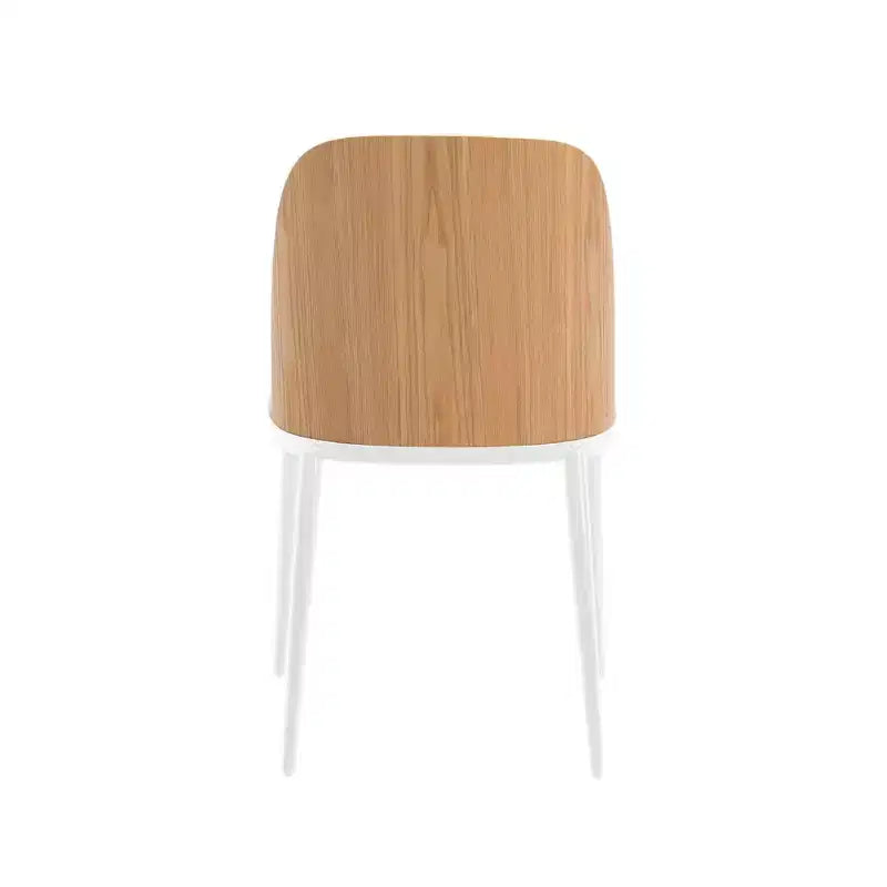LeisureMod Tule Modern Dining Chair Set of 2 with PU Leather, Velvet, or Suede Seat and White Steel Frame  Kitchen, Dining Room, Home, Cafe, Seating