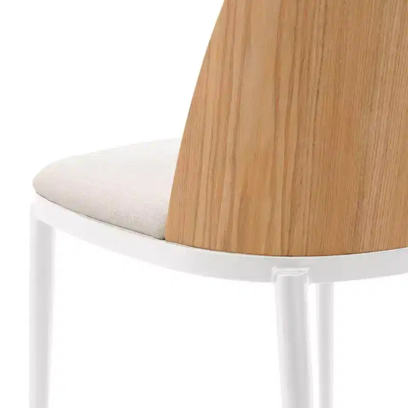 LeisureMod Tule Modern Dining Chair Set of 2 with PU Leather, Velvet, or Suede Seat and White Steel Frame  Kitchen, Dining Room, Home, Cafe, Seating